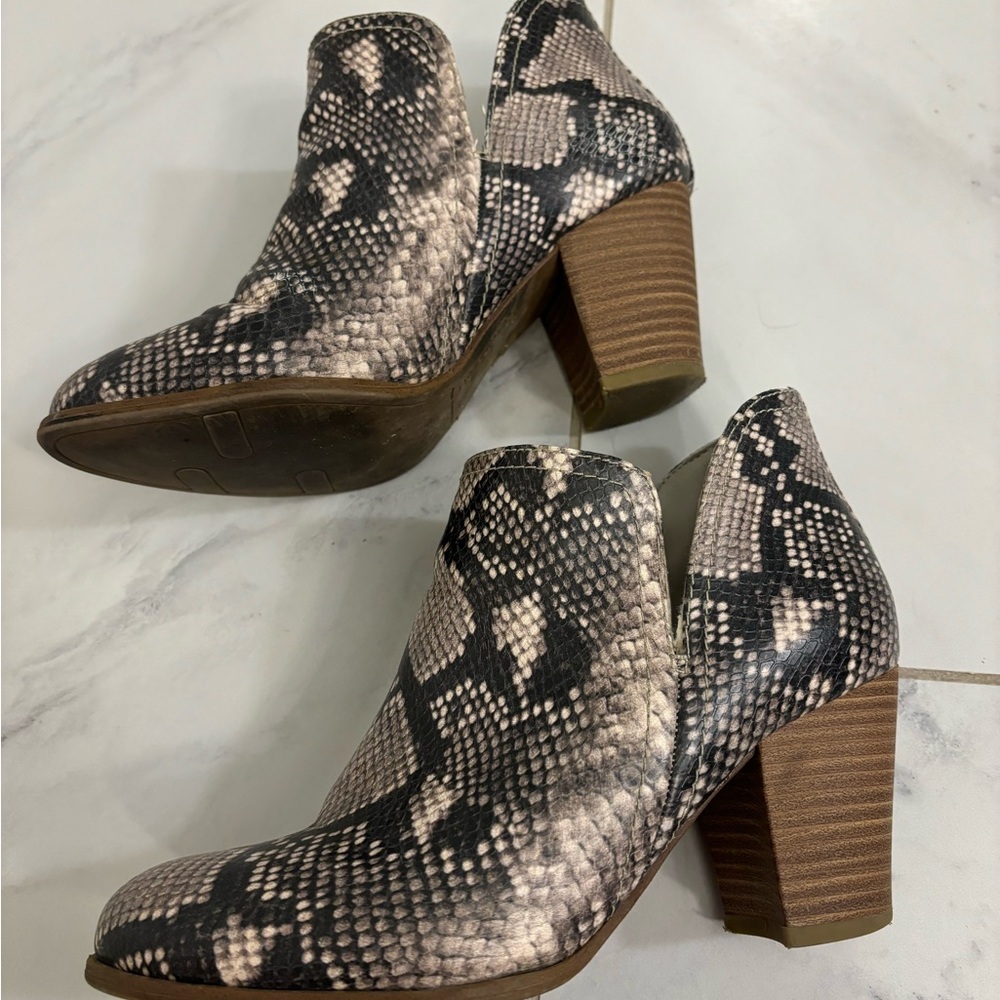 Fergalious snakeskin healed booties